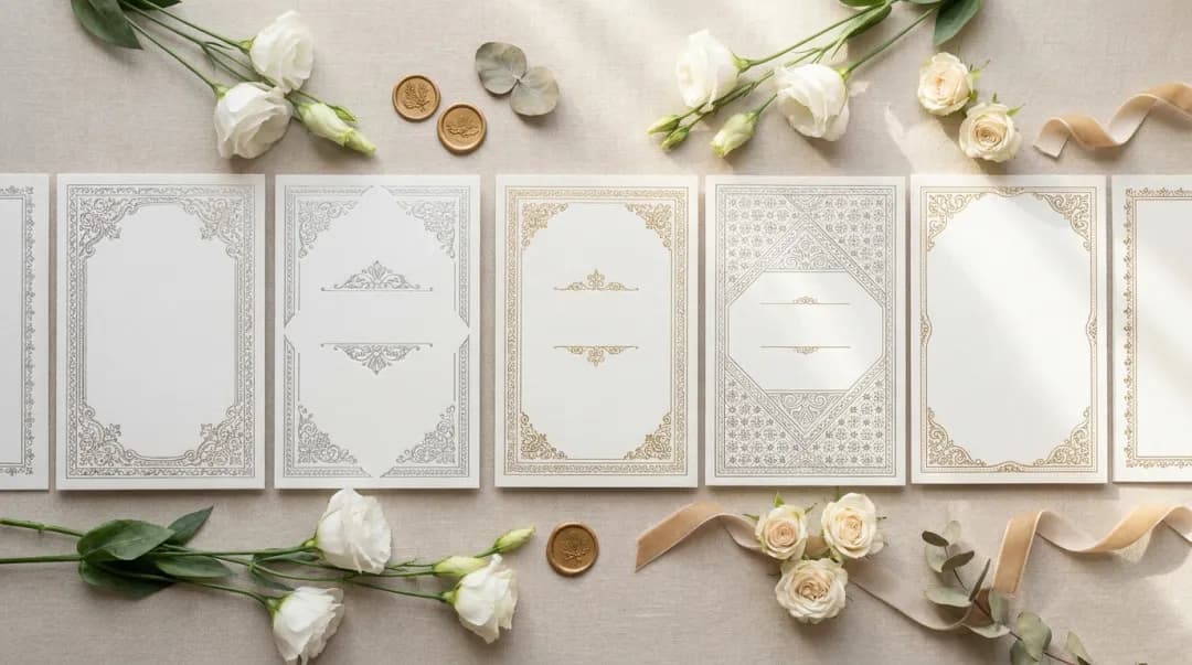 Coleção de convites elegantes de bodas em prata e dourado