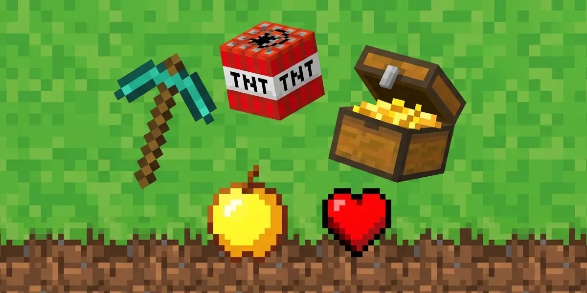 Elementos visuais do Minecraft: blocos, personagens e cores do jogo