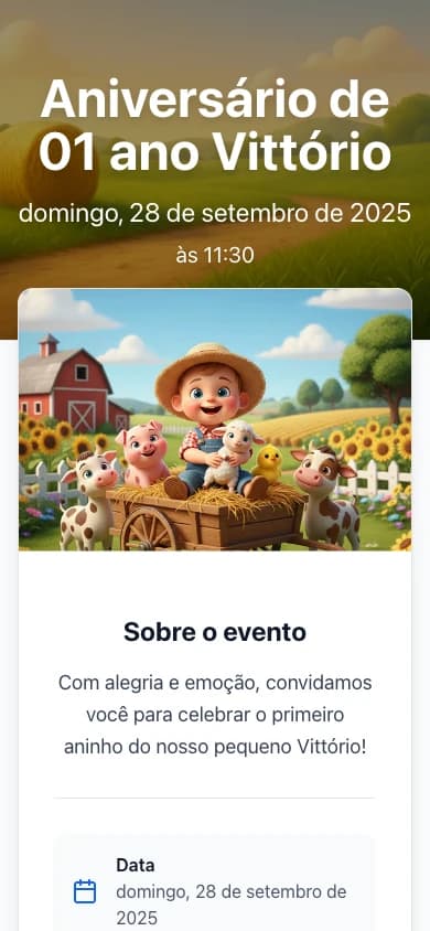 Formulário de confirmação de presença com campos para cada convidado